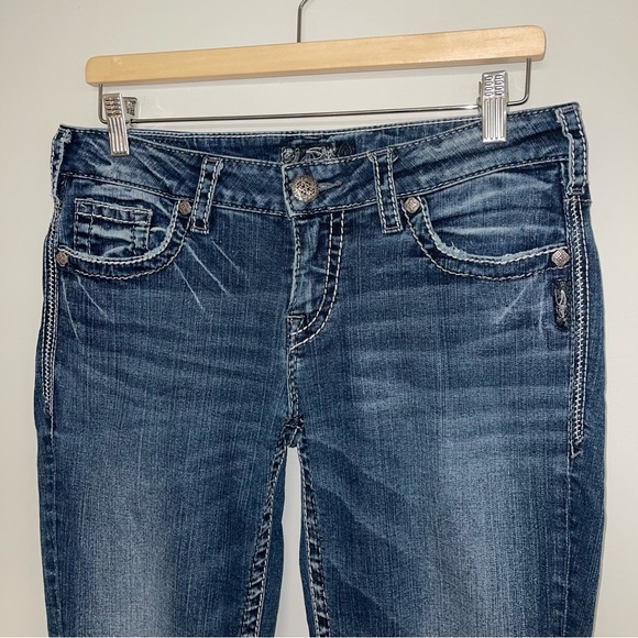 Silver‎ Jeans Aiko Mid Slim Bootcut Women's Size 29 US Blue Denim - Picture 6 of 13